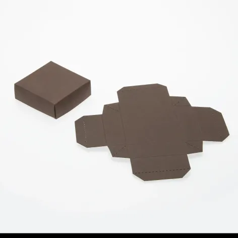 Cube Box Ribbed Brown Folding Lid - Pack of 25